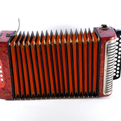 German Made Vintage Top Diatonic Button Accordion Hohner Erica C/F - 8 Bass ~ Squeezebox image 7