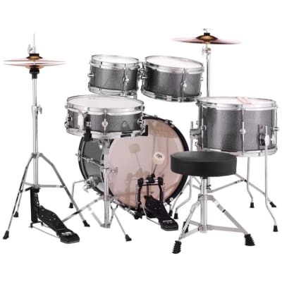 Pearl RSJ465CC Roadshow Mini Complete Drum Set, 5-Piece, Grey Sparkle image 2