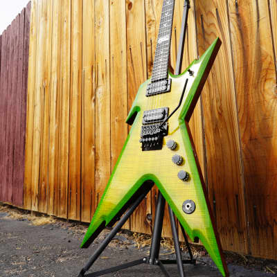 Dean USA  Dime Razorback - Slime Green 6-String Electric Guitar w/  Hardshell Case (2023) image 2