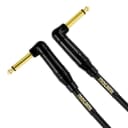 Mogami GOLD INSTRUMENT-02RR Guitar Pedal Effects Instrument Cable, 1/4 TS Male Plugs, Gold Contacts, Right Angle Connectors, 2 Foot
