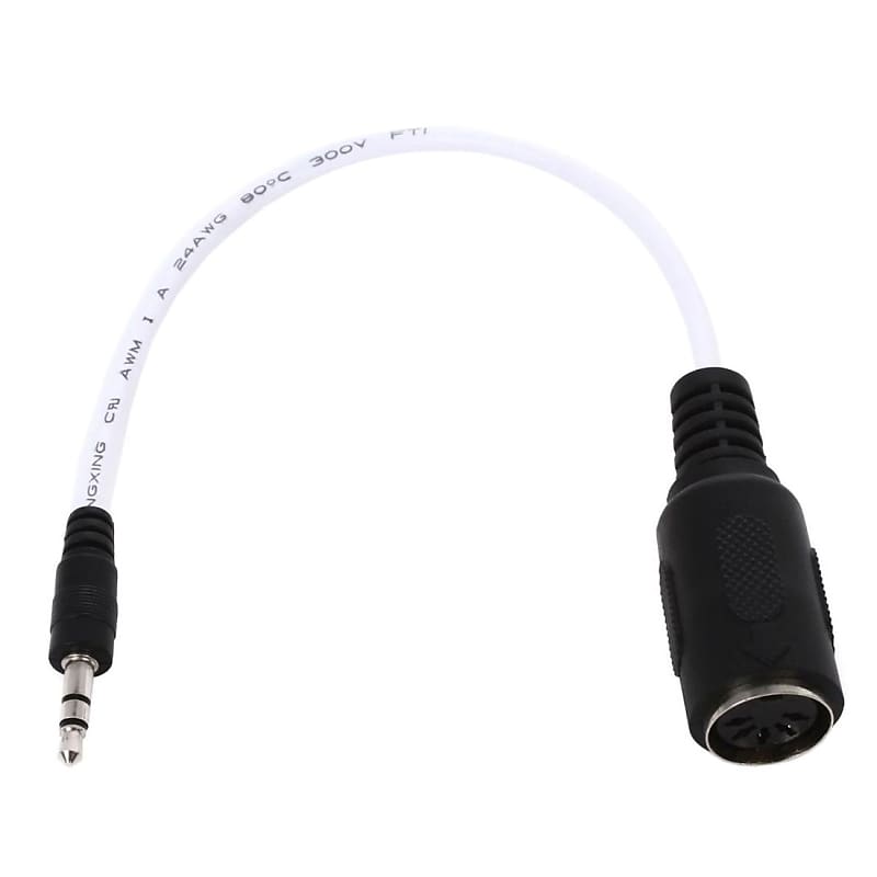 1010 Music Male 3.5mm TRS to Female 5-Pin DIN MIDI Adapter - 8.5" image 1