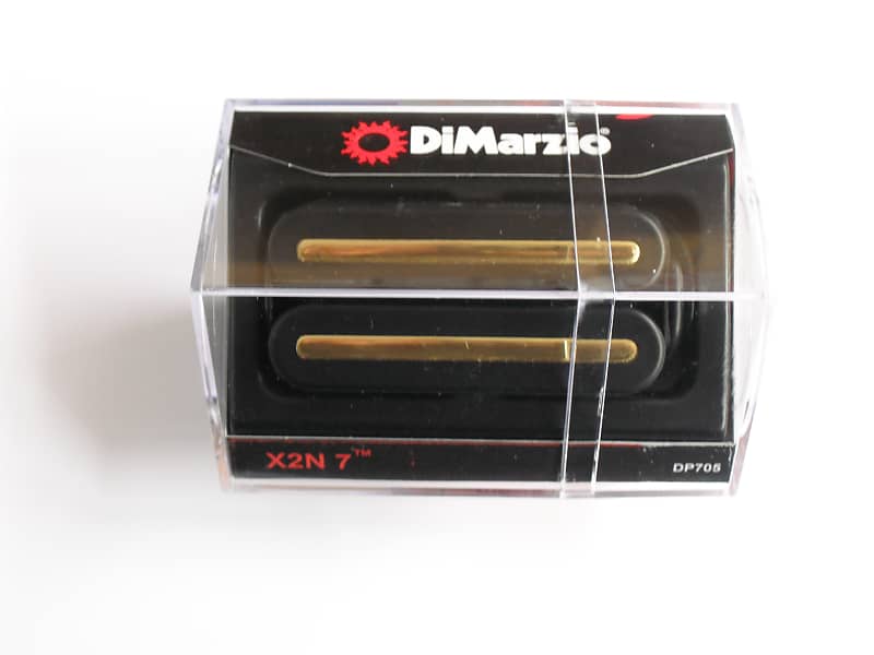 DiMarzio X2N 7 String Bridge Humbucker Black W/Gold Rails DP 705 image 1