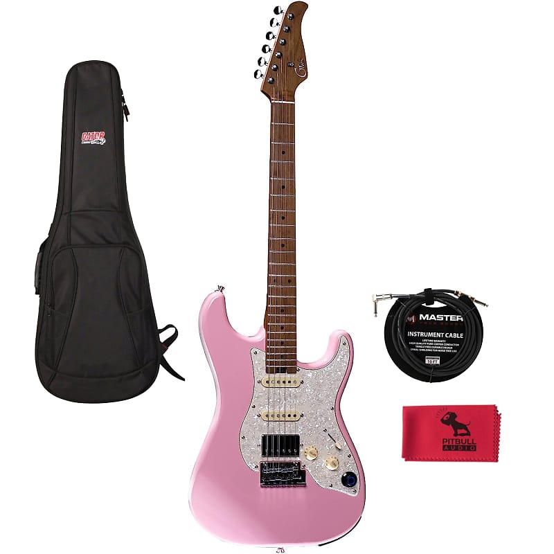 Mooer GTRS S801 Standard 801 Guitar, Shell Pink w/ Gig Bag Cable