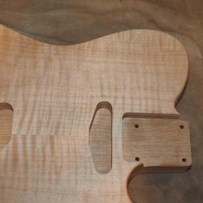 Unfinished Telecaster Body Book Matched Figured Flame Maple Top 2 Piece Alder Back Chambered, Standard Tele Pickup Routes 3lbs 14.5oz! image 22