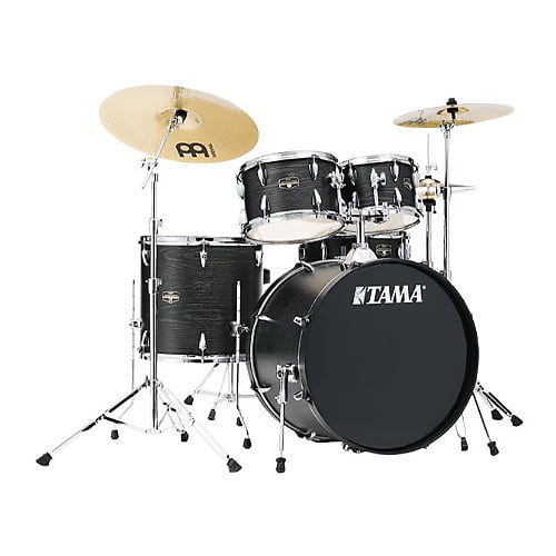 Tama Imperialstar 5-Piece Drum Kit with Meinl HCS Cymbals (Black Oak Wrap) image 1