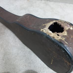 Vintage 1950s Geib Martin Harmony Chicago Acoustic Brown Guitar Case Huge Hole Cheap Or Best Offer image 7