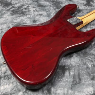 USA Schecter Custom Shop Traditional J-Bass 1998 Transparent Crimson Red Trans Red Left Handed Bass image 8