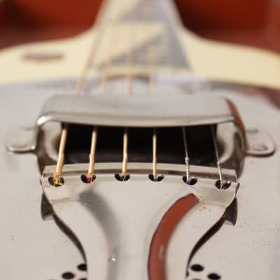 National  Reso-Phonic Model 1033 Hawaiian Resophonic Guitar (1956), ser. #X-58090, original brown hard shell case. image 13