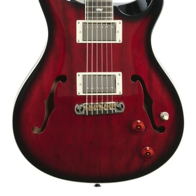 PRS SE Hollowbody Standard Electric Fire Red Burst with Case image 3