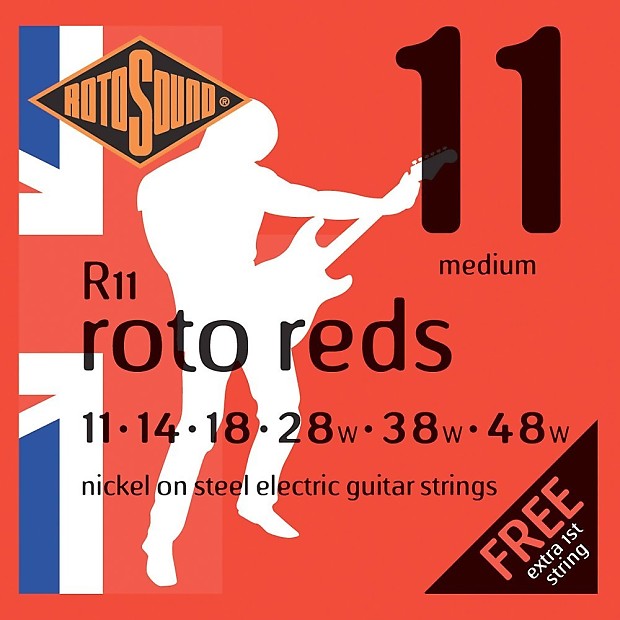 Rotosound R11 Roto Reds Electric Guitar Strings - Medium (11-48) image 1
