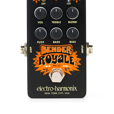 Electro-Harmonix Bender Royale Fuzz Pedal, Black. New with Full