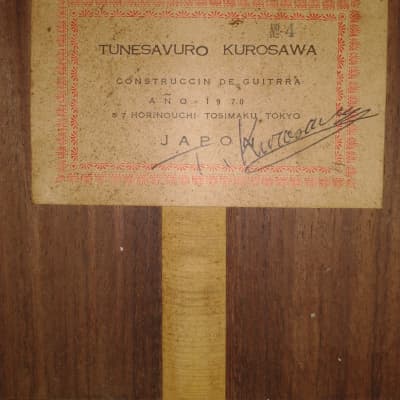 Vintage Tunesaburo Kurosawa No. 4 1970 MIJ Classical Guitar w/ Hard Case image 8