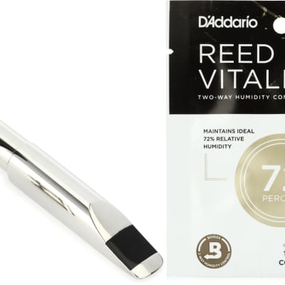Berg Larsen Stainless Steel Baritone Saxophone Mouthpiece - 100/0  Bundle with D'Addario Woodwinds Reed Vitalizer Single Refill Pack - 72% Humidity image 1
