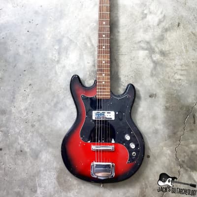 Crestline / Teisco / Matsumoku MIJ Blackfoil Electric Guitar (1960s, Redburst) image 17
