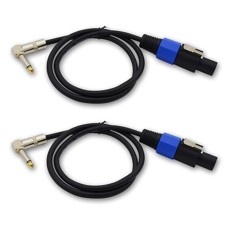 1/4 Speaker Cable 3ft,Speakon to 1/4 Inch Right Angle | Reverb