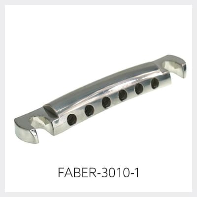 Faber TP-'59 Vintage Spec Aluminium Stop Tailpiece - nickel image 2