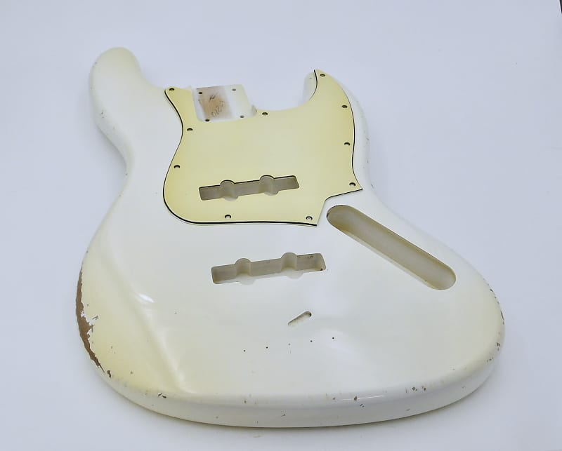 BloomDoom Nitro Lacquer Aged Relic Olympic White J-Style Bass Vintage Custom Guitar Body image 1