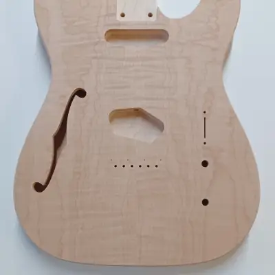 Shepard Custom Guitars  Telecaster Body Curly Maple Top On Ash Maple Ash 2022 Unfinished image 5
