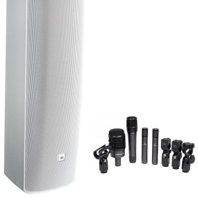 JBL CBT 1000 1500w White Swivel Wall Mount Line Array Column Speaker+4 Drum Mics image 1