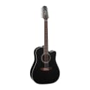 Takamine EF381SC 12-String Dreadnought Acoustic-Electric Guitar in Black