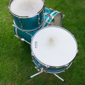1950's Premier 50 Outfit Drum Kit in Aquamarine Sparkle 12x8 20x14 14x5.5 Royal Ace Snare Drum image 4