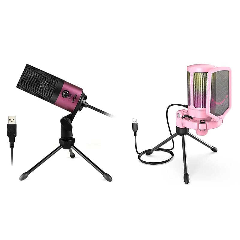 Pink Usb Mic And Gaming Microphone, Computer Podcast Condenser Mic