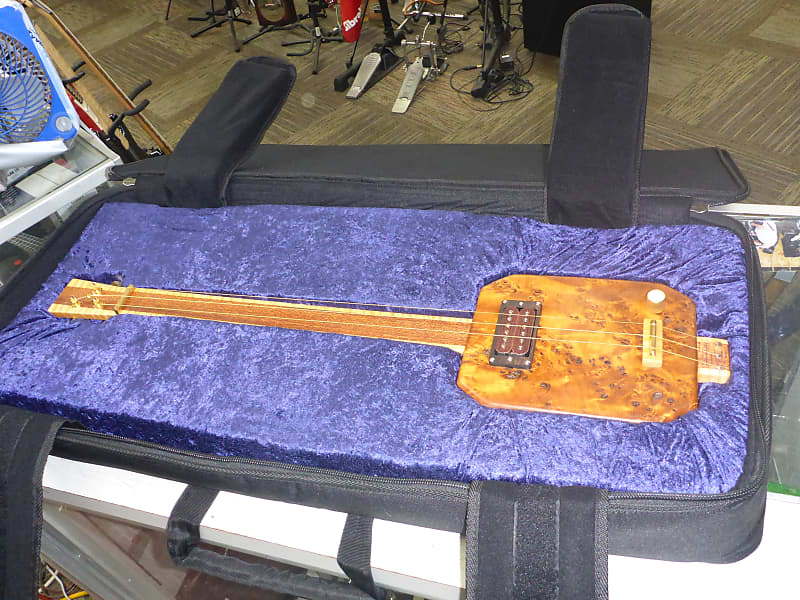 Guitars BHN Custom Made 3 String Lap Steel Electric Guitar w/Case - Torrefied Cotton Wood Burl image 1