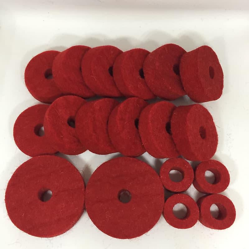 18pc Red Cymbal Felts Pack Reverb