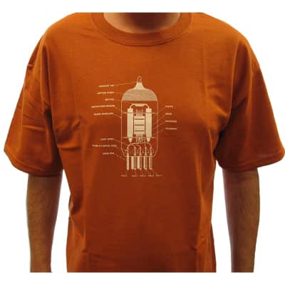 T-Shirt - Rust with 12AX7 Tube Diagram, Size: XX Large image 2