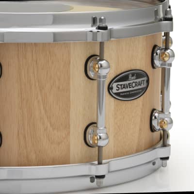 Pearl StaveCraft 14"x6.5" Thai Oak Stave Snare Drum Hand-Rubbed Natural Finish | Authorized Dealer image 5