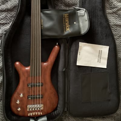 Warwick Corvette 5 string fretless left handed bass 2010 waxed bubinga UK courier paid by seller image 6