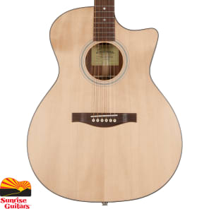 Eastman AC-GA1CE Solid Sitka Spruce/Sapele Grand Auditorium Cutaway with Electronics Natural