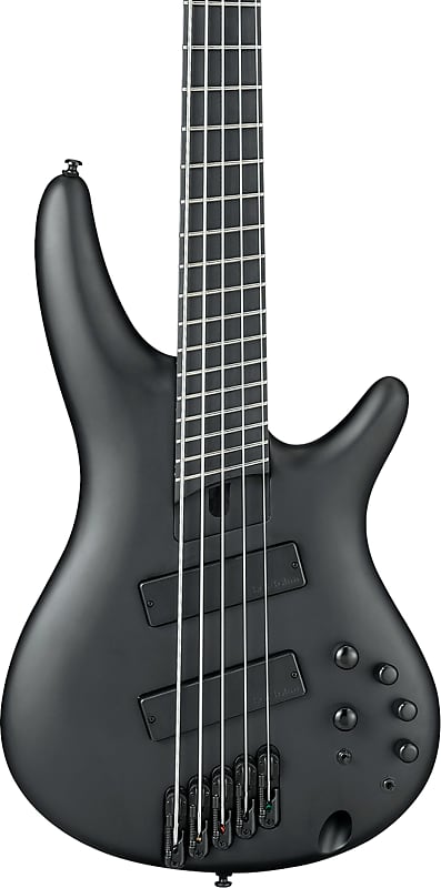 Ibanez SRMS625EX SR Iron Label 5-String Multi-Scale Bass Guitar, Black Flat image 1