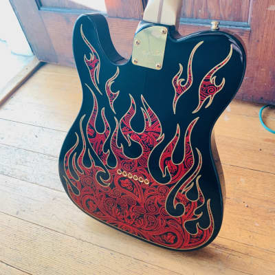 Fender James Burton Artist Series Signature Telecaster Red Paisley Flames image 3