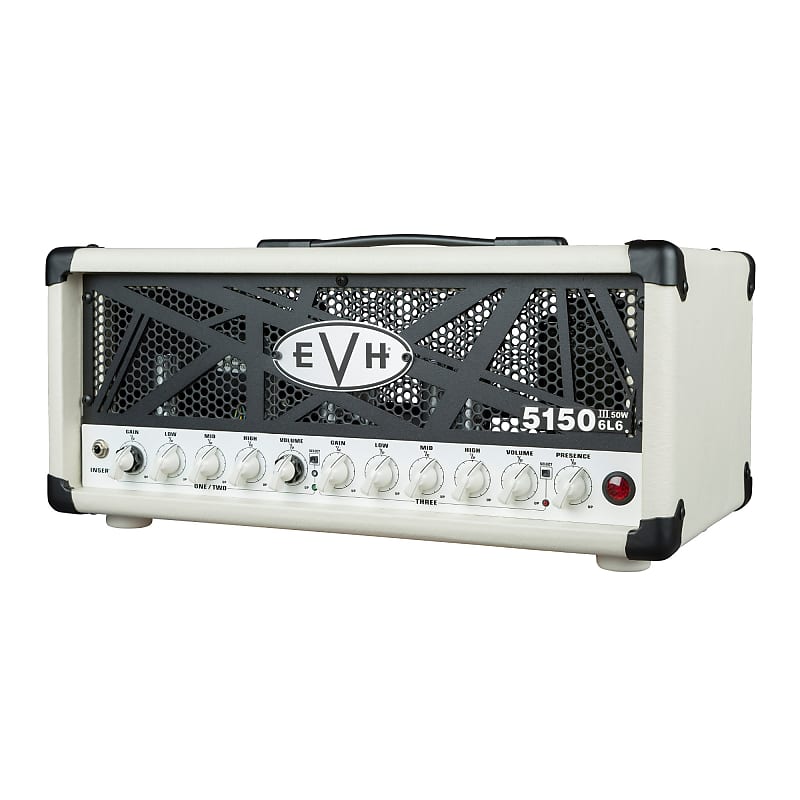 EVH 5150 III Ivory Perforated Steel Panel 50 Watt Three Channel Control  Stereo with 6L6 Head Tube IEC Amplifier | Reverb