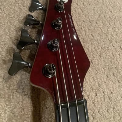 MTD Kingston Heir 4-String Bass w/ Rosewood Fretless Transparent Cherry image 5