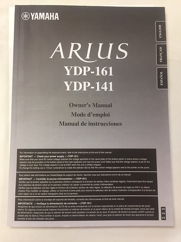 Yamaha Arius YDP-161, YDP-141 Owner's Manual | Reverb