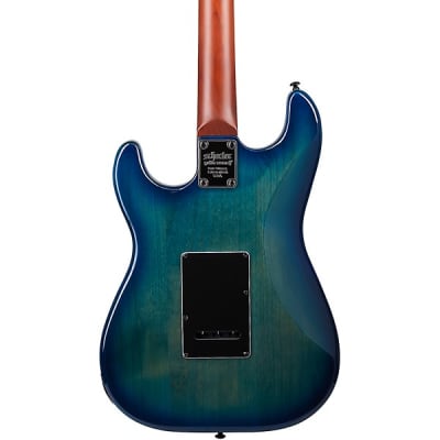 Schecter Traditional Pro with Roasted Maple Fretboard, Transparent Blue Burst image 2