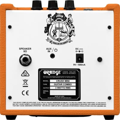 Orange Amps Crush Mini 3W Analogue Combo Amp image 3