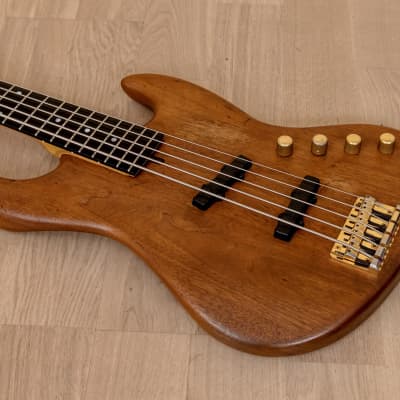 Moon JJ-5 Jazz Bass Five String Mahogany Body w/ Bartolini Pickups, Gold Hardware, Case image 9