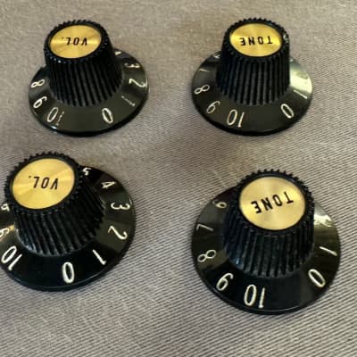 Gibson Vintage 1973 Les Paul Custom Witch Hat Knobs SG ES Gold Inserts 1972 1974 1975 1976 1970's image 5