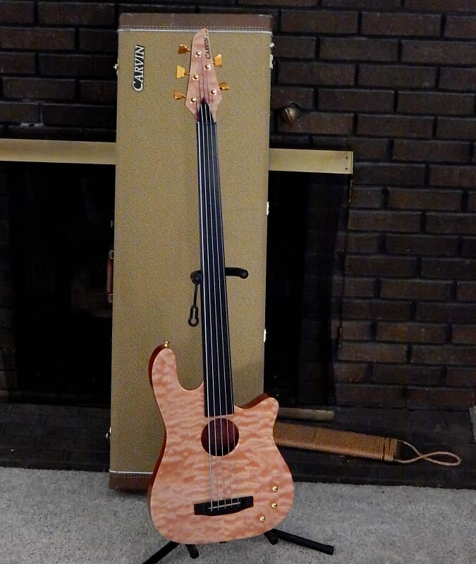 Carvin AC50 Fretless with clear, quilt maple top | Reverb