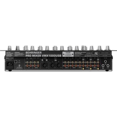 Behringer Pro Mixer VMX1000USB Professional 7-Channel Rack-Mount DJ Mixer with USB/Audio Interface, BPM Counter and VCA Control image 3
