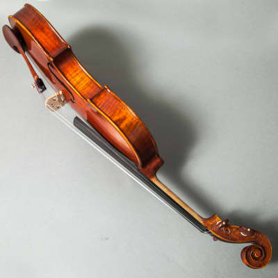 Beautiful Hand Carved Castle Violin 4/4 Full Size Open Clear Tone Two Piece Maple Back image 6