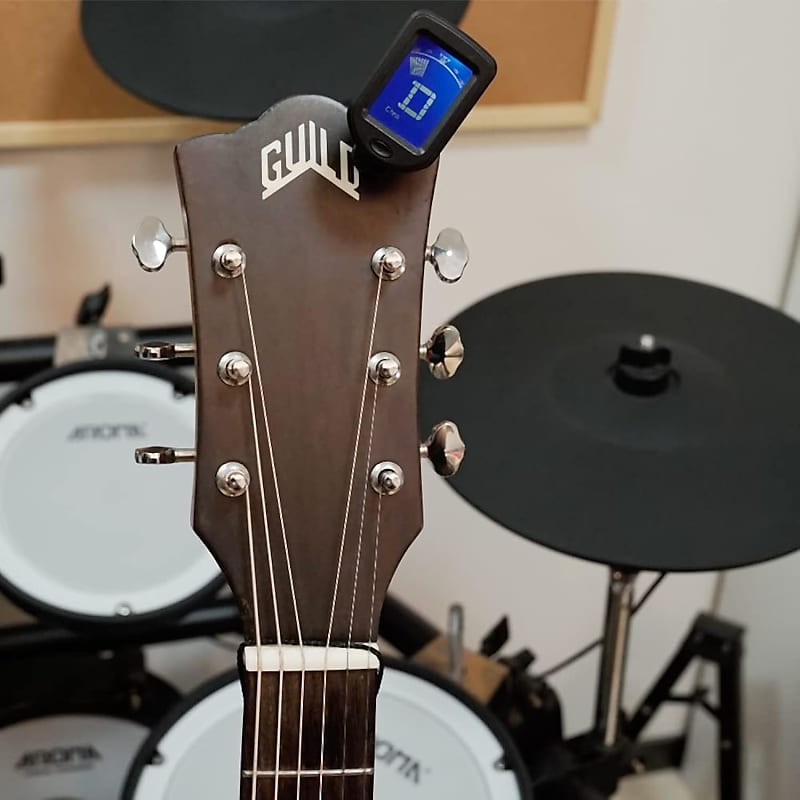 Guitar Tuner Chromatic Clip on Tuner For Guitar Bass Violin Ukulele Banjo  Brass 