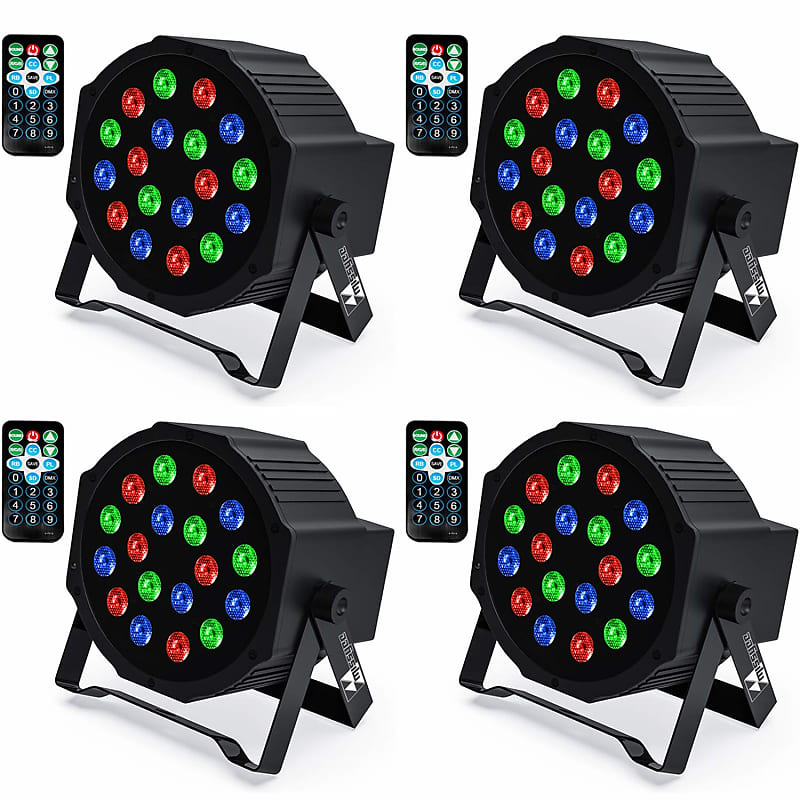 Missyee 18 Rgb Led Dj Stage Uplight -Dmx Control Sound Activated With  Remote Control And 7 Modes Led For Wedding, Events, Christmas And Halloween  Music Disco Party -R&D In Usa -4 Pack