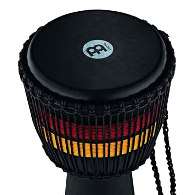 Meinl Percussion ADJ7-L African Style Fire Rhythm Series Rope Tuned 12" Wood Djembe, Black image 2