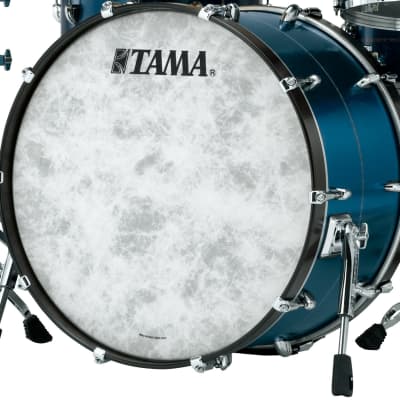 Tama TBB2414SN-SBM STAR Bubinga Bass Drum 24" x 14" - Satin Blue Metallic/Chrome HW/Drum Hoop Natural Matte/with Inlay (outside) image 3
