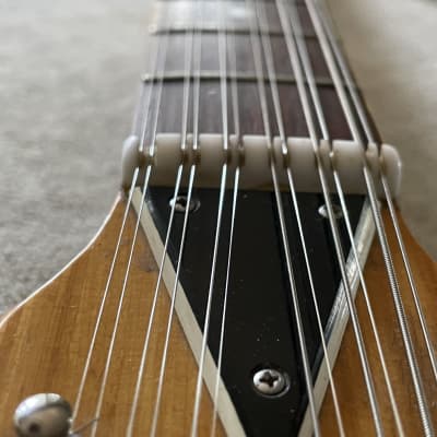 Vintage 1960’s Unbranded Teisco 12 String Electric Guitar Goldfoil Pickups Redburst MIJ Japan Kawai Bison Rare Possibly Early Ibanez image 23