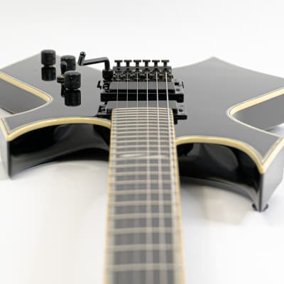2009 B.C. Rich Warlock NJ DLX Gloss Black w/ Neck Thru Construction, EMG 81/85 Active Humbuckers, Original Gigbag image 10